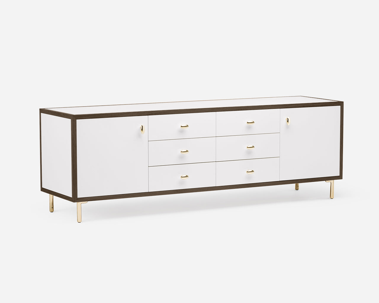 Classon Sideboard 2 Door/6 Drawer Center - Walnut