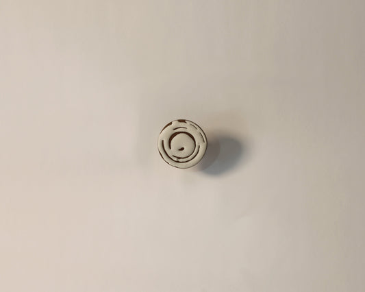 3" Ceramic Hook - White Swirl