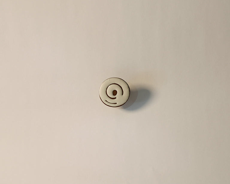 3" Ceramic Hook - White Swirl