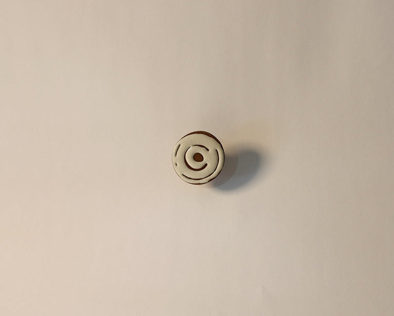 3" Ceramic Hook - White Swirl