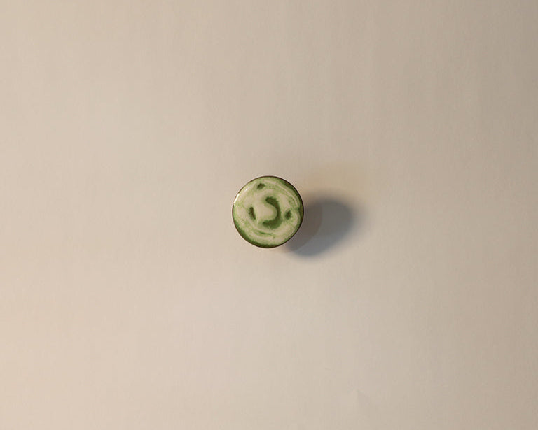 3" Ceramic Hook - Green Swirl