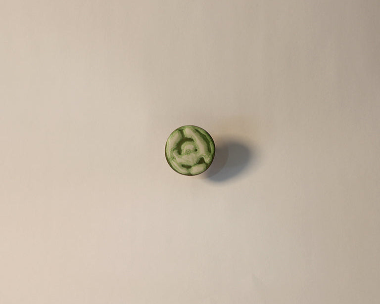 3" Ceramic Hook - Green Swirl