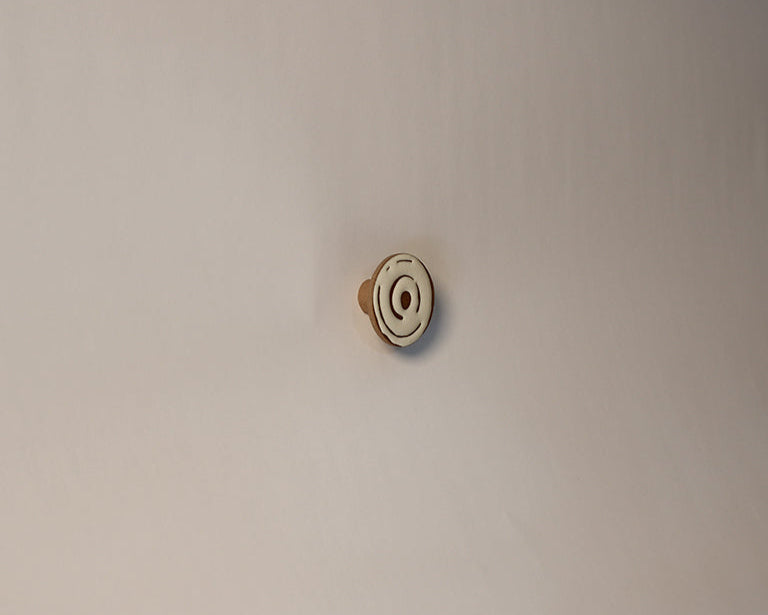 3" Ceramic Hook - White Swirl